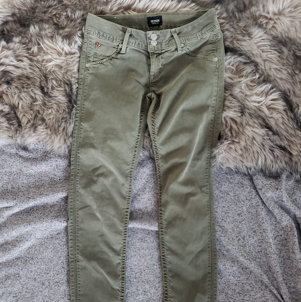 NWOT Hudson Skinny Olive Green Jean Pants Sz 26